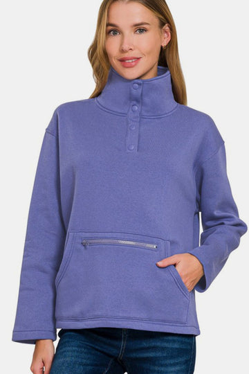 Luxe Turtleneck Fleece Pullover - Elysian Snap Design