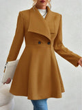 Regal Elegance Collared Button-Up Coat