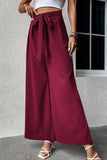 Perfee Tie Front Wide Leg Pants