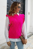 Round Neck Ruffled Sweater Vest