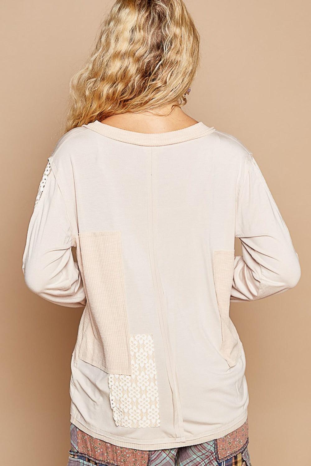 Floral V-Neck Long Sleeve Top - Elysian Bloom Elegance