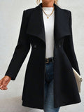 Regal Elegance Collared Button-Up Coat