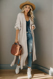 Open Front Side Slit Cardigan