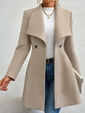 Regal Elegance Collared Button-Up Coat