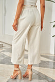 Drawstring Paperbag Waist Wide Leg Pants