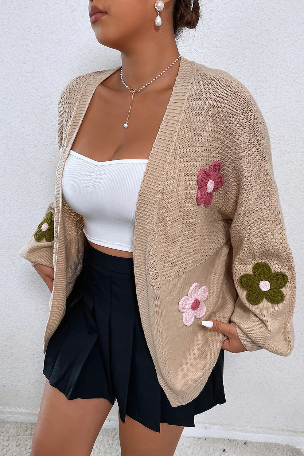 Open Front Cardigan - Petal Elegance Fashion Sweater