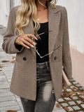 Devine Pocketed Houndstooth Long Sleeve Blazer