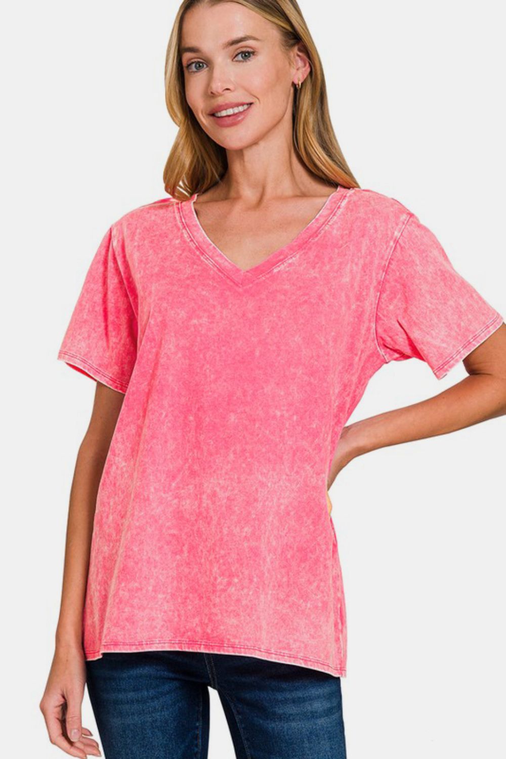 Elysian Luxe V-Neck Tee - Stylish Womens Top