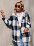 Ivy Lane Plaid Dropped Shoulder Hooded Jacket