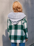 Ivy Lane Plaid Dropped Shoulder Hooded Jacket