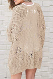 Openwork Open Front Long Sleeve Cardigan