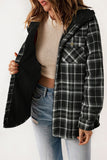 Plaid Snap Down Hooded Jacket