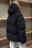 Pocketed Zip Up Hooded Puffer Jacket