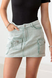 Le Lis High Waist Cargo Denim Mini Skirts