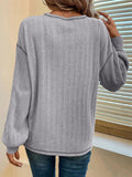 Mandy Contrast Stitching Round Neck Long Sleeve T-Shirt