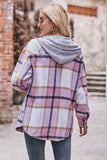 Mandy Plaid Dropped Shoulder Hooded Jacket