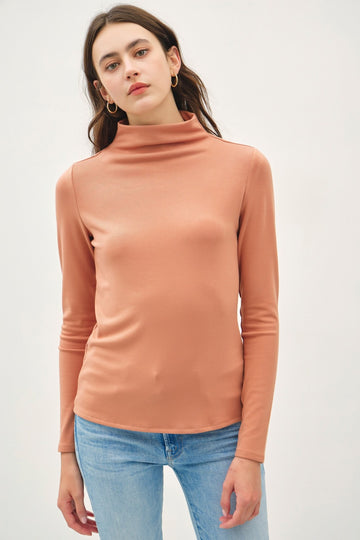 Chic Mock Neck Long Sleeve Top - Elegant Everyday Wear