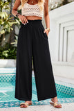 Devine Smocked Wide Leg Pants with Pockets