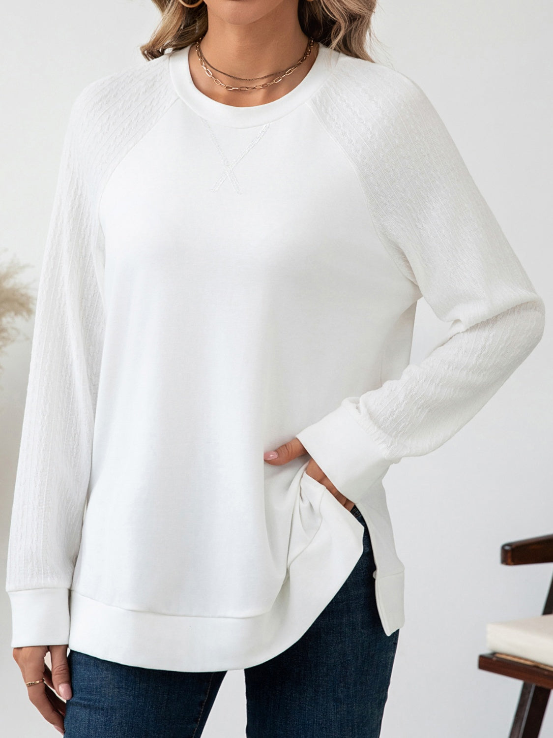 Raglan Top - Opulent Elegance Casual Shirt