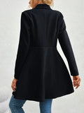 Regal Elegance Collared Button-Up Coat