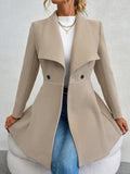 Regal Elegance Collared Button-Up Coat