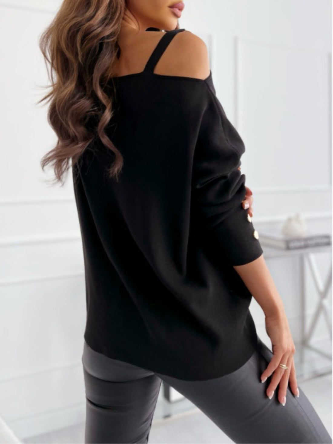 Asymmetrical Buttoned Blouse - Elegant Elysian Top