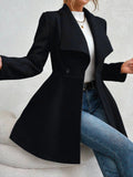 Regal Elegance Collared Button-Up Coat