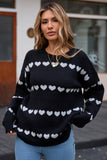 Angel Wings Heart Round Neck Long Sleeve Sweater