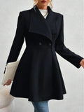 Regal Elegance Collared Button-Up Coat