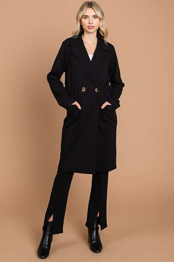 Double-Breasted Lapel Coat - Elysian Elegance Outerwear