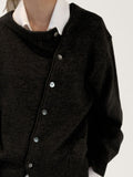 Dropped Shoulder Buttoned Cardigan