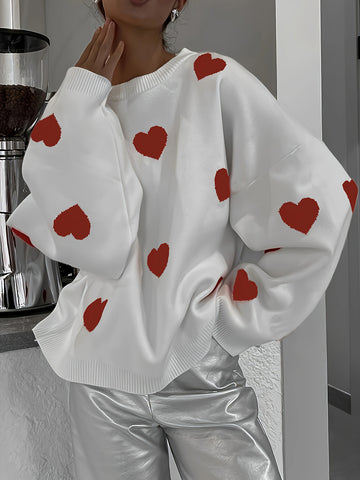 Luxe Heart Sweater - Cupids Embrace Valentines Knit