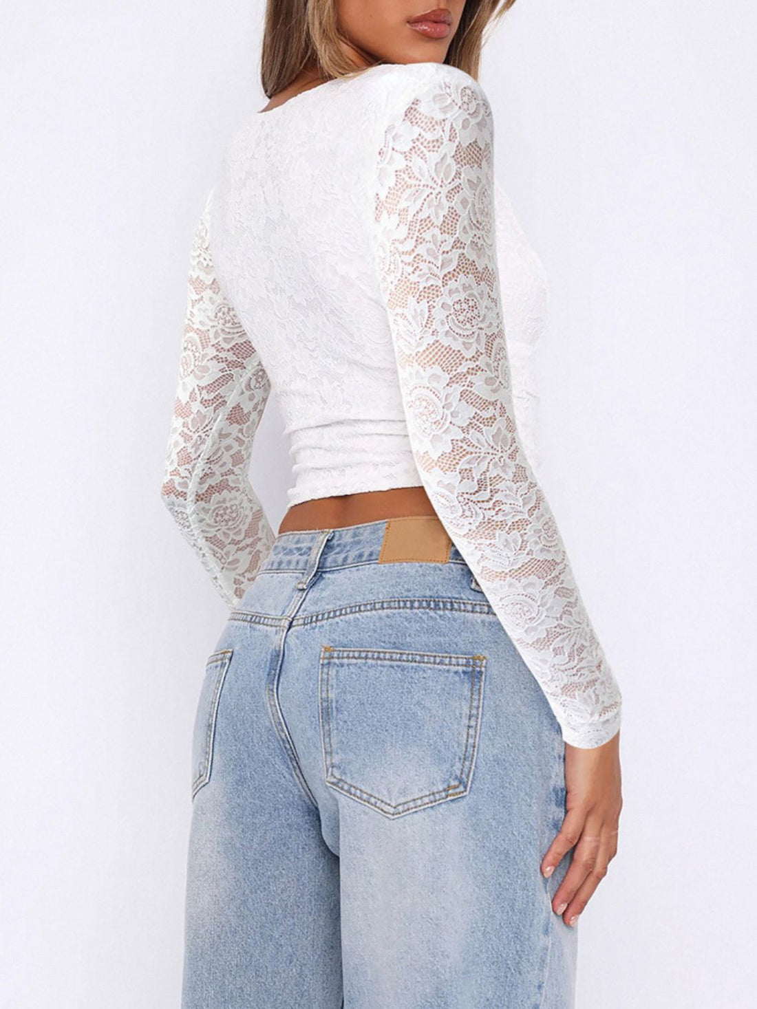 Lace V-Neck Blouse - Celestial Elegance Top