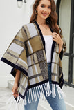 Cloak Sleeve Fringe Detail Poncho