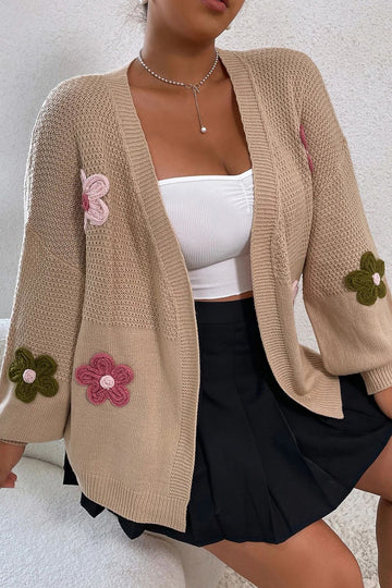 Open Front Cardigan - Petal Elegance Fashion Sweater