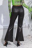 Wide Waistband Long Flare Pants