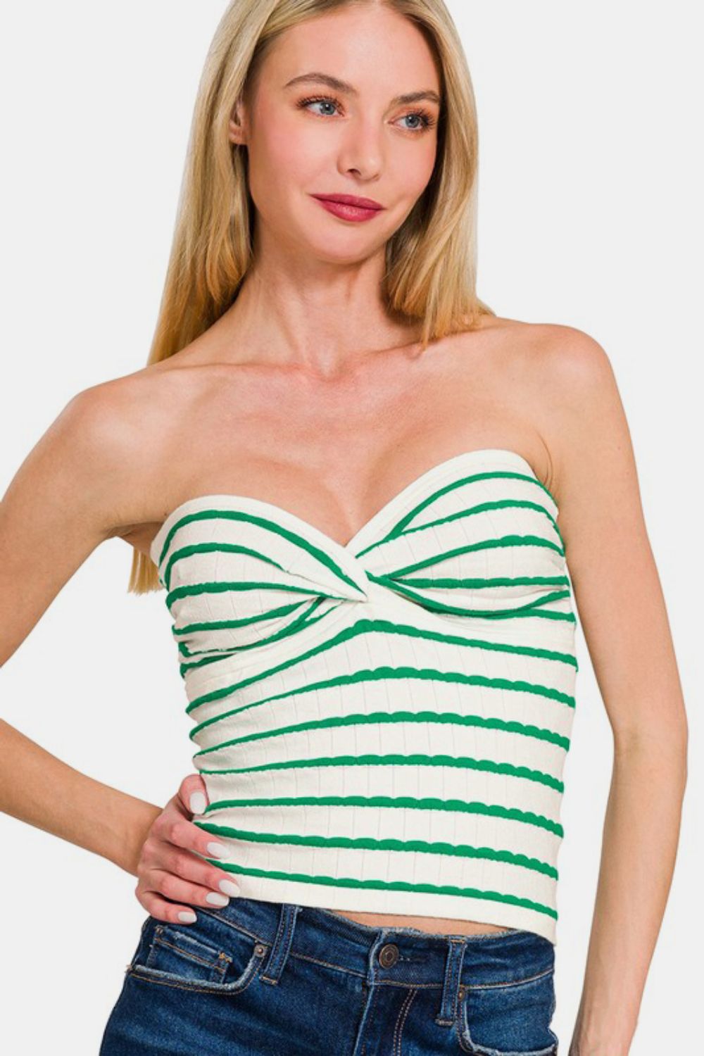 Twisted Sweetheart Striped Tube Top - Elysian Style