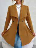 Regal Elegance Collared Button-Up Coat