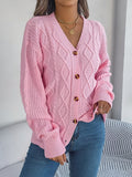 Cable-Knit Long Sleeve Cardigan