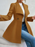 Regal Elegance Collared Button-Up Coat