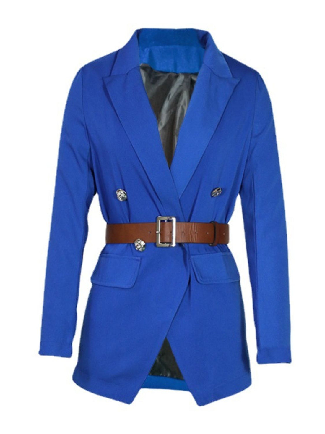 Buttoned Lapel Blazer - Regal Elegance Blazer