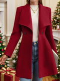 Regal Elegance Collared Button-Up Coat