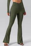 High Waist Slit Pocketed Active Pants