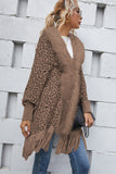 Leopard Fringe Detail Poncho