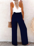 Full Size Decorative Button High Waist Pants