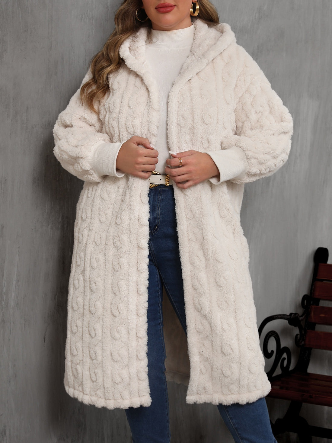 Luxe Hooded Plush Coat - Opulent Curves Warm Outerwear