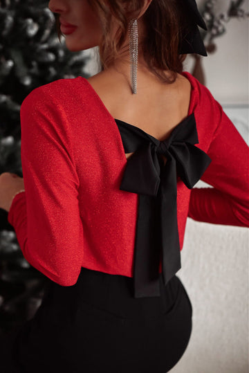 V-Neck Bow Blouse - Elegant Enchanted Top