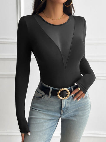 Celestial Elegance Long Sleeve Tee - Stylish Round Neck Shirt