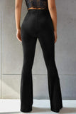 Ribbed High Waist Flare Pants