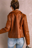 Ribbed Faux Leather Jacket